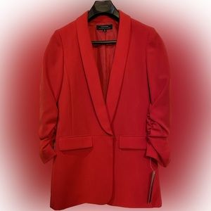 NWT Tahari ASL Red Ruched Sleeves Jacket Blazer Size
8